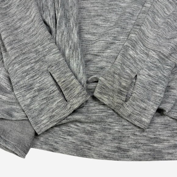 Athleta Long Sleeve Open Cardigan Marled Gray - Picture 6 of 13